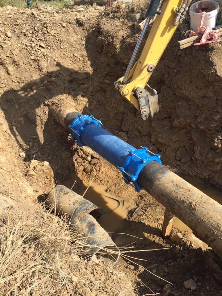 Bize-Minervois : Réparation d'une adduction d'eau après rupture