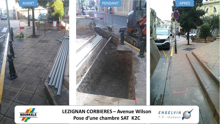 Lézignan-Corbières : Pose d'une chambre K2C, avenue Wilson