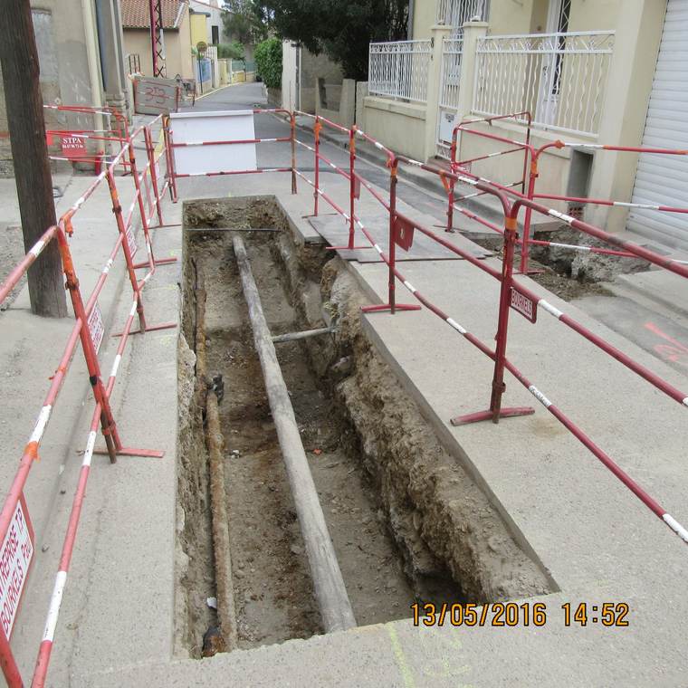 Narbonne : Ouverture de fouille pour suppression d'un branchement gaz